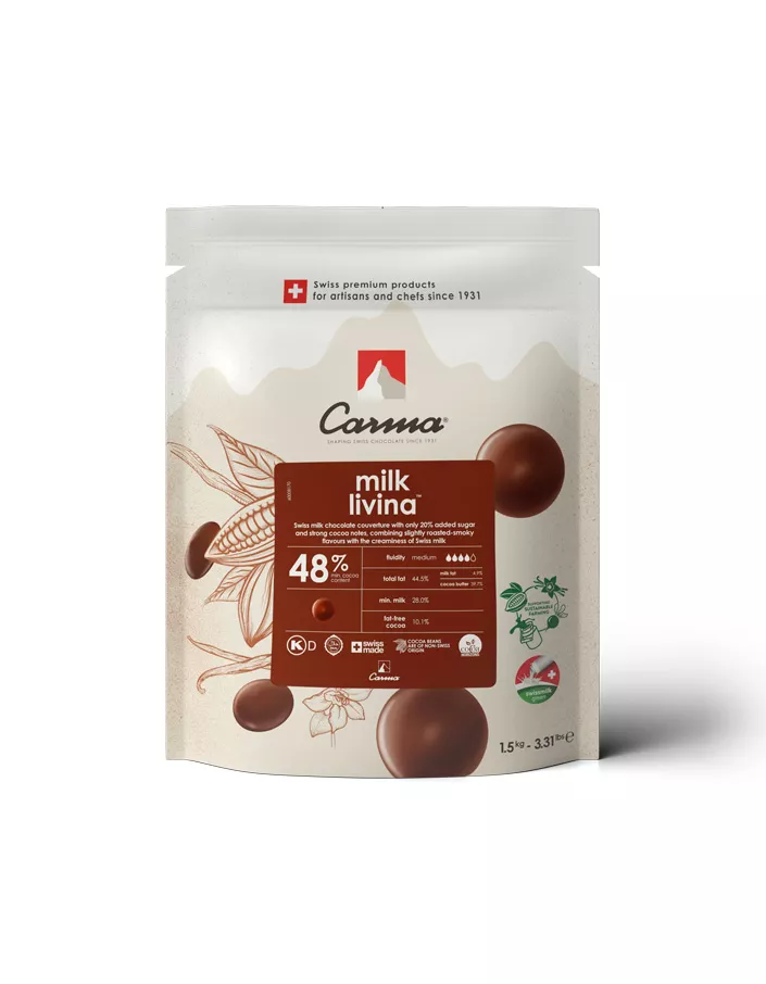 Шоколад молочный Carma Livina 48% (1,5 кг)