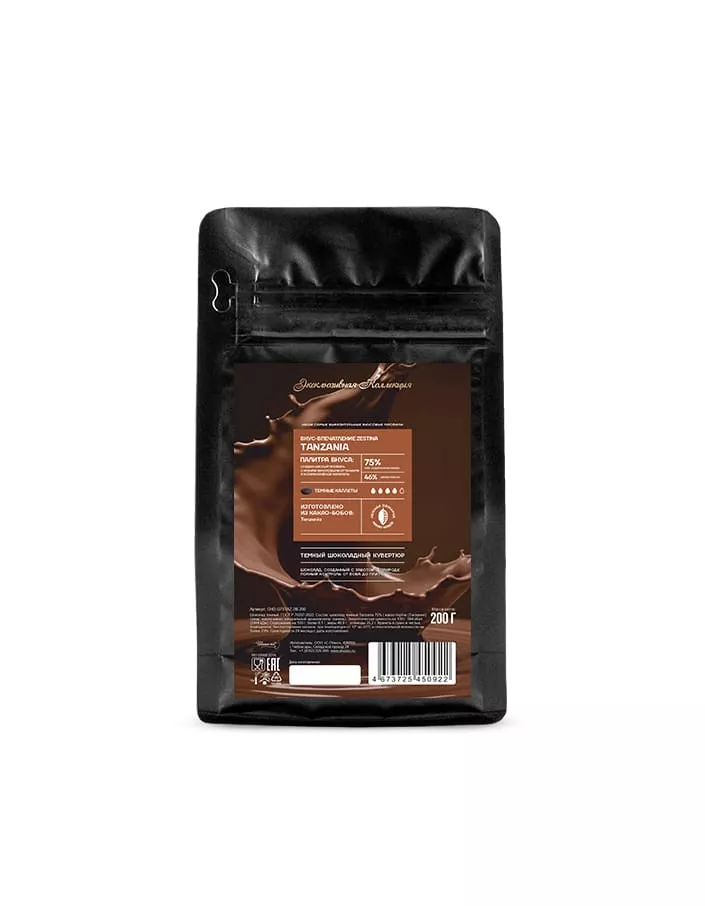 Шоколад темный Tanzania Signature Collection 75% Callebaut (0,2 кг)