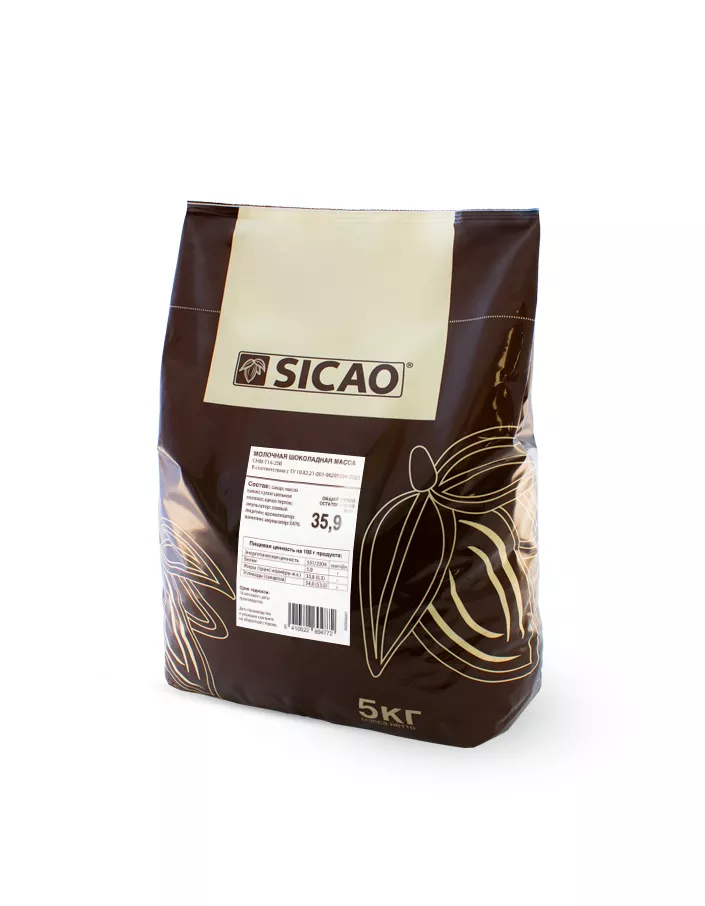 Шоколад молочный Sicao Refined 35,9% (5 кг)