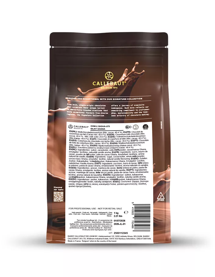 Шоколад молочный Ghana Signature Collection 40% Callebaut (1 кг)