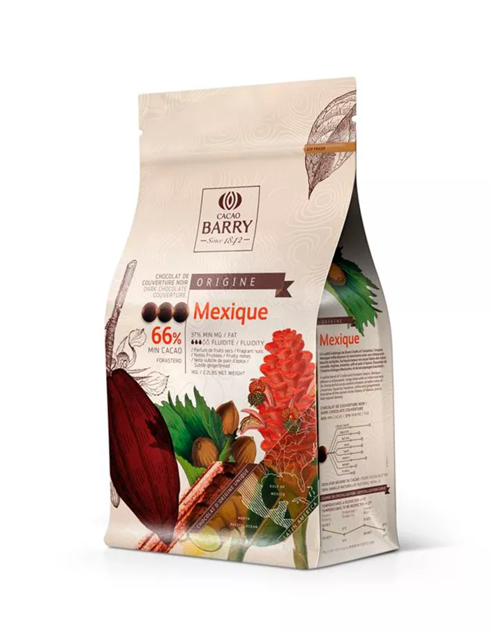 Шоколад темный Mexico 66% Cacao Barry (1 кг)