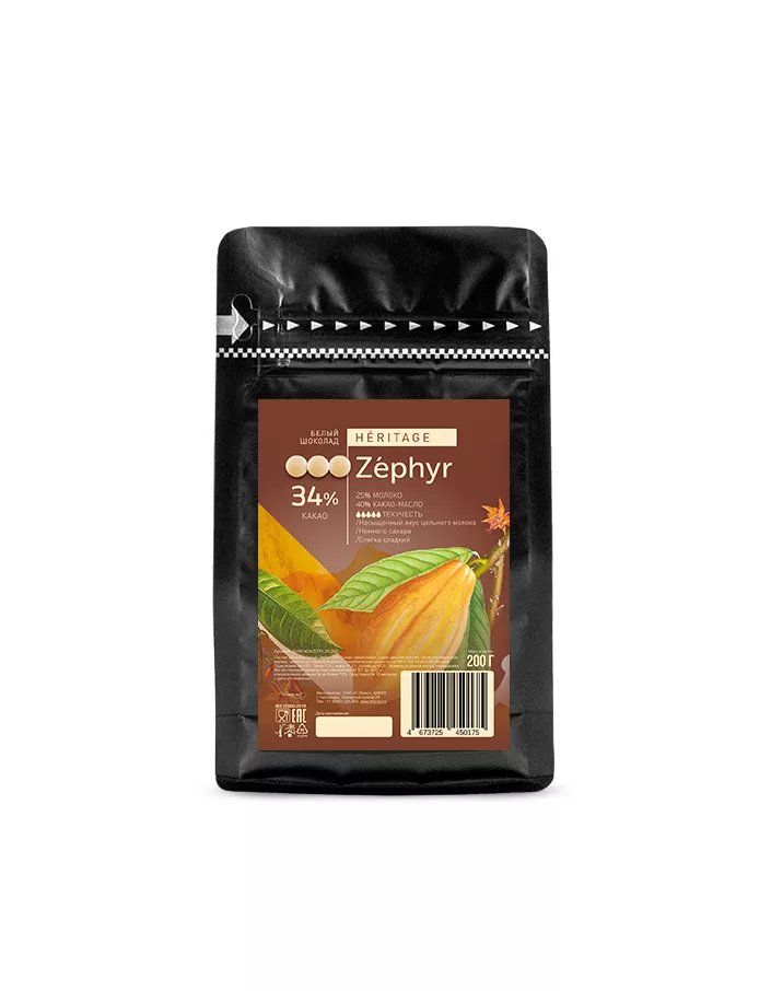 Шоколад белый Zephyr 34% Cacao Barry (0,2 кг)