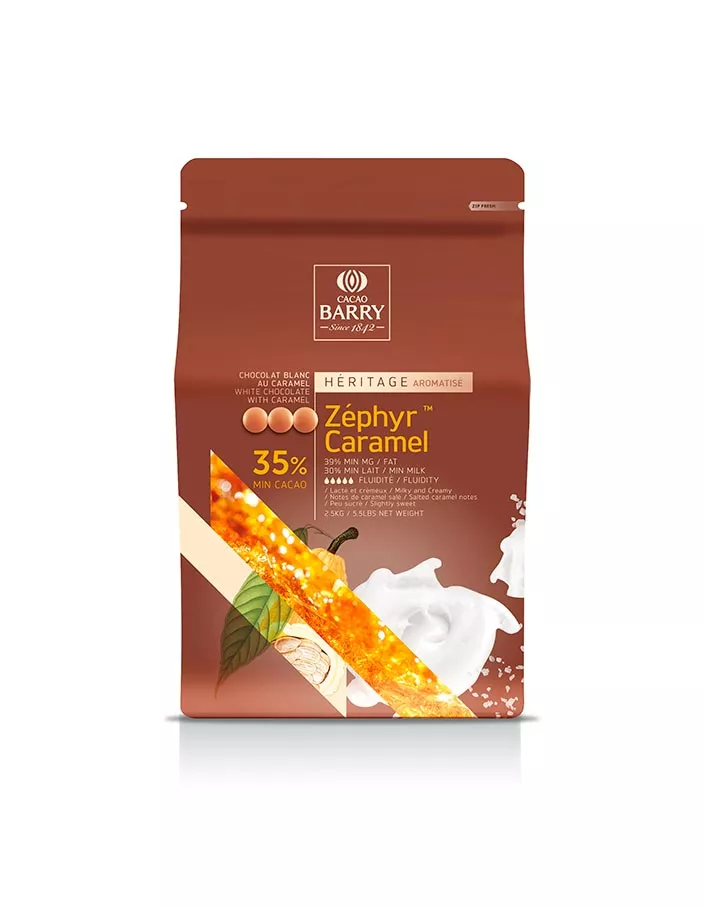 Шоколад белый Zephyr Caramel 35% Cacao Barry (2,5 кг)