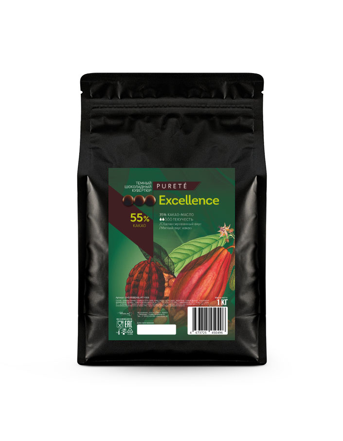 Шоколад темный Excellence 55% Cacao Barry (1 кг)