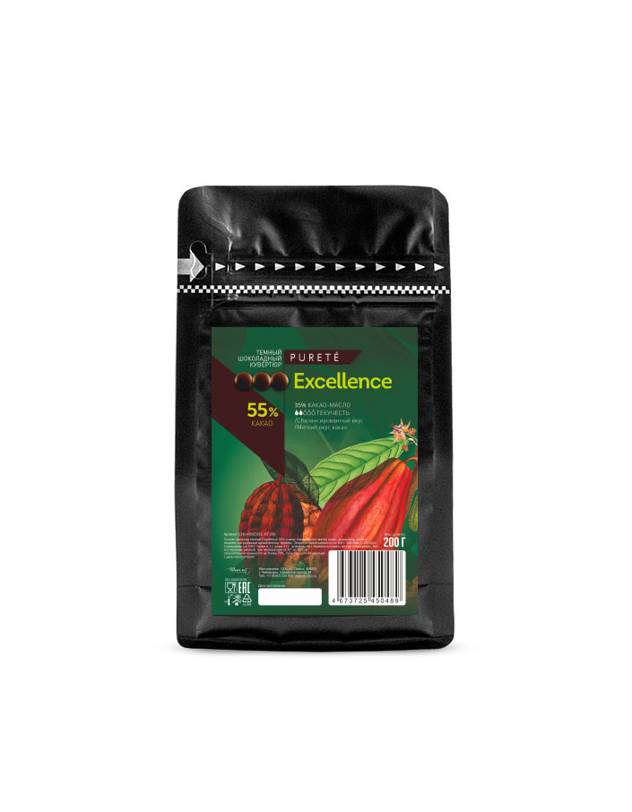 Шоколад темный Excellence 55% Cacao Barry (0,2 кг)