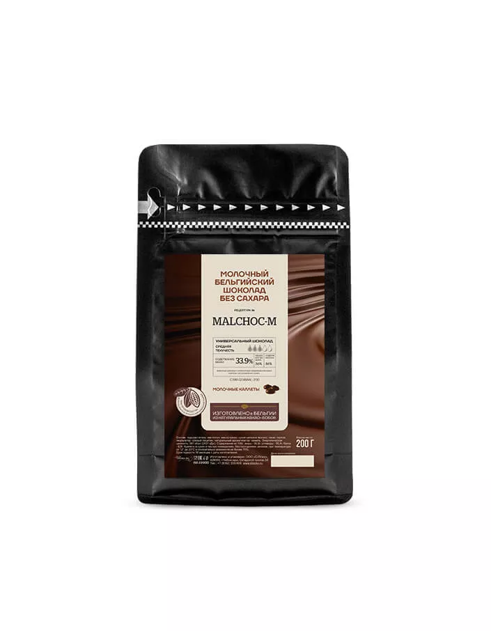 Шоколад без сахара Callebaut молочный 34,1% (0,2 кг)