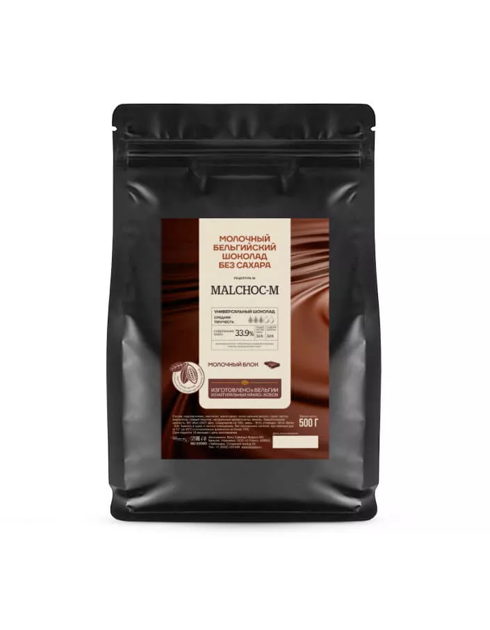 Шоколад без сахара Callebaut молочный 33,9% (0,5 кг)
