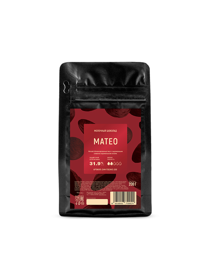 Шоколад молочный Chocovic 31,9% МАТЕО 0,2 кг