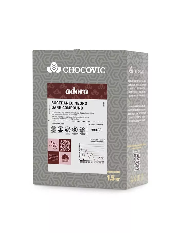 Глазурь темная лауриновая для покрытий Chocovic Adora (1,5 кг)