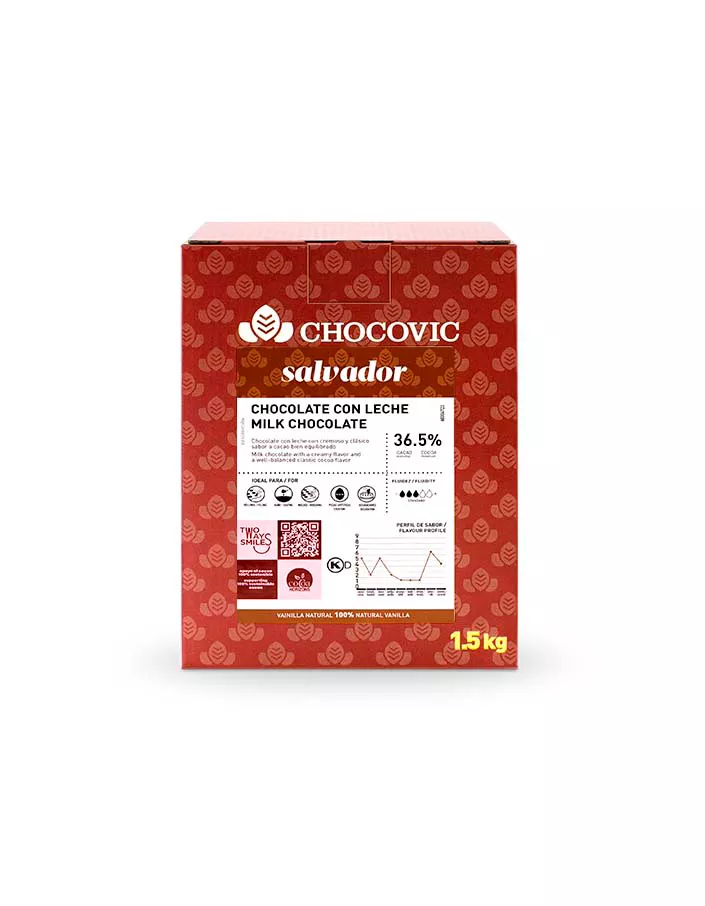 Шоколад молочный Chocovic Salvador 36,5% (1,5 кг)