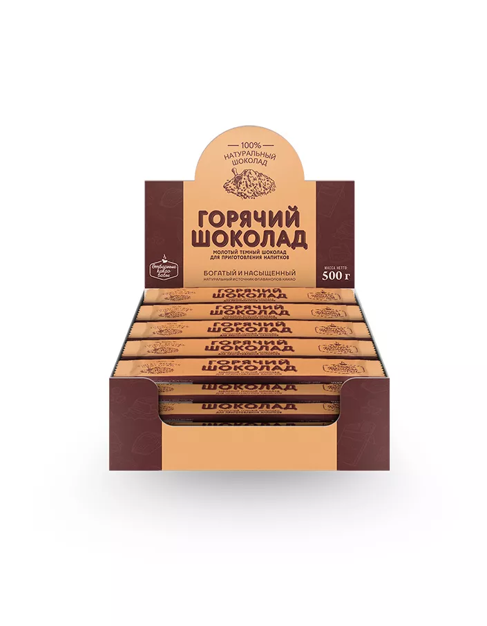 Горячий шоколад с тертым какао шоу-бокс 500г (20г*25шт)