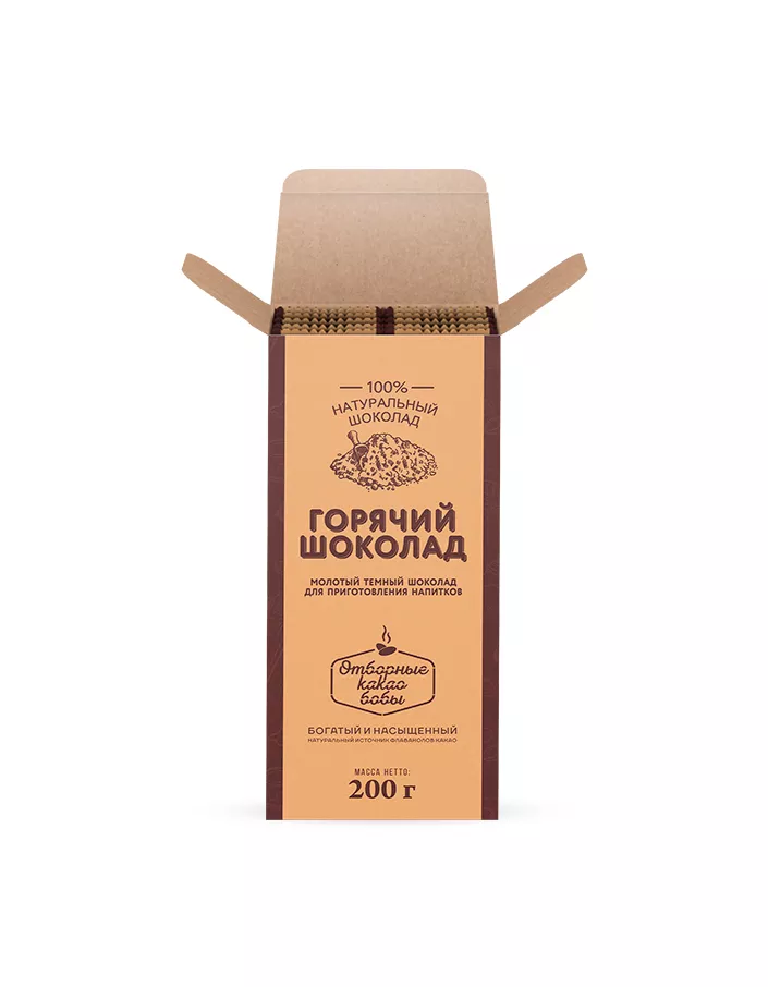 Горячий шоколад с тертым какао шоу-бокс 200г (20г*10шт)