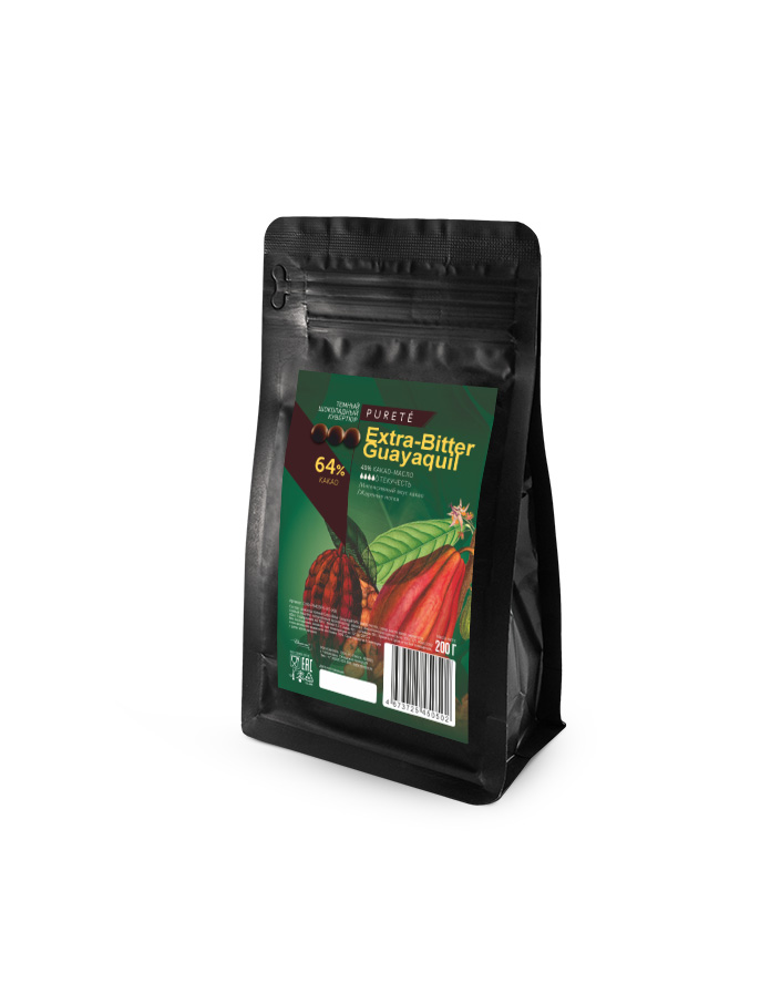 Шоколад темный Extra-Bitter Guayaquil 64% Cacao Barry (0,2 кг)