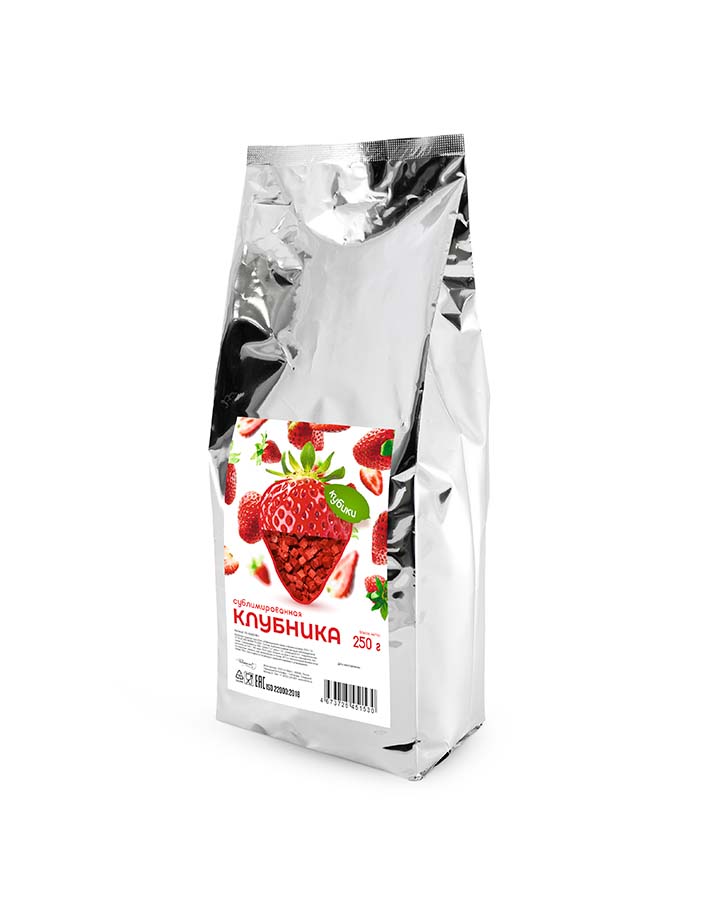 Клубника сублимированная кубики 5 мм 250 г