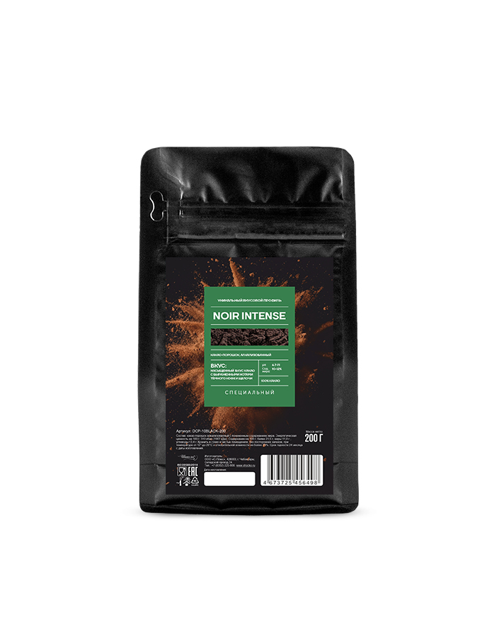 Какао порошок Botanical Noir Intense 10-12% черный (0,2 кг)