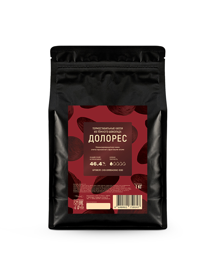 Термостабильные капли из темного шоколада Chocovic Долорес (1 кг)